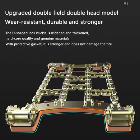 Anti-Skid Iron Car Tire Snow Chains &ndash; 165-195mm Tire Width