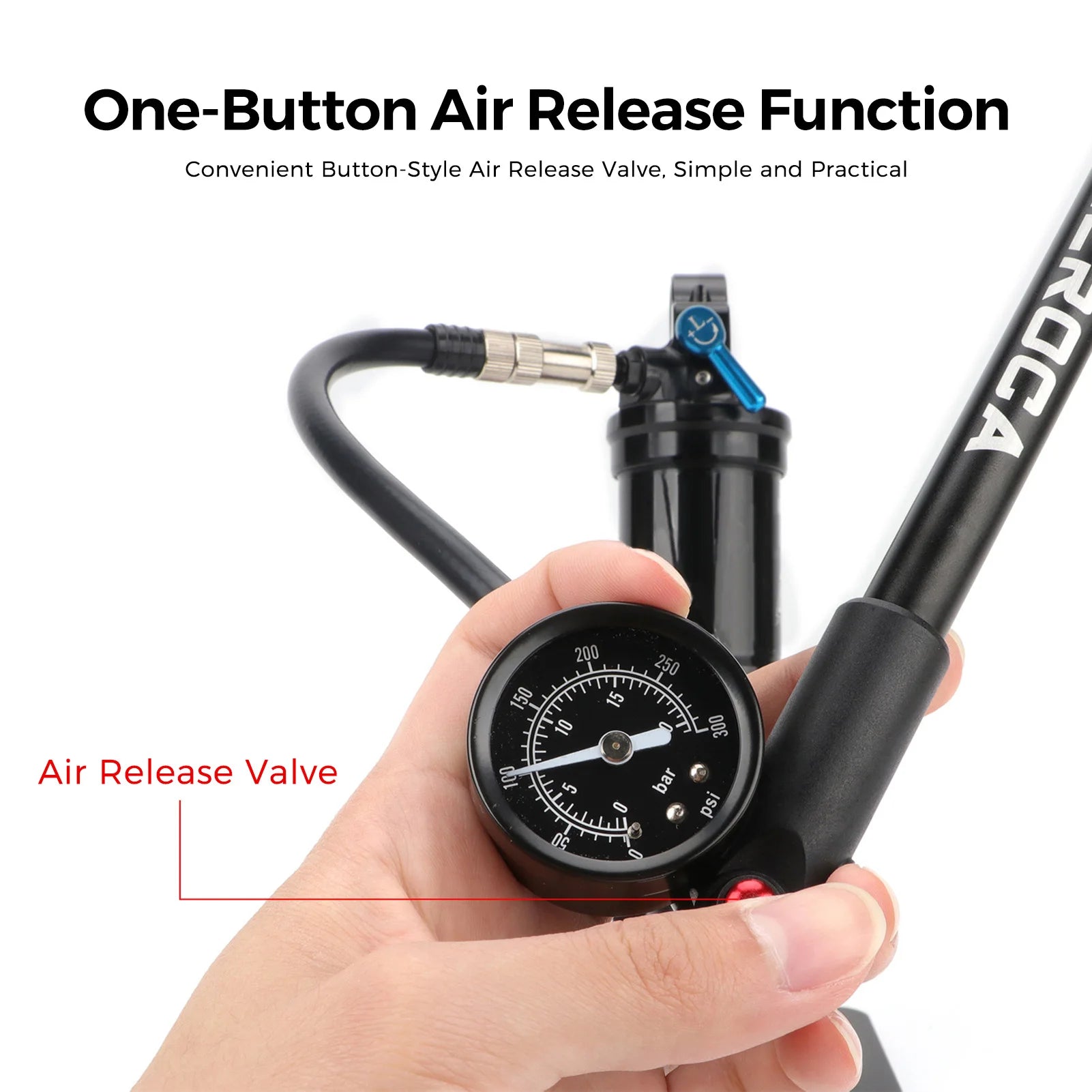 Lixada 300 PSI Mountain Bike Shock Pump - Anti Slip Handle