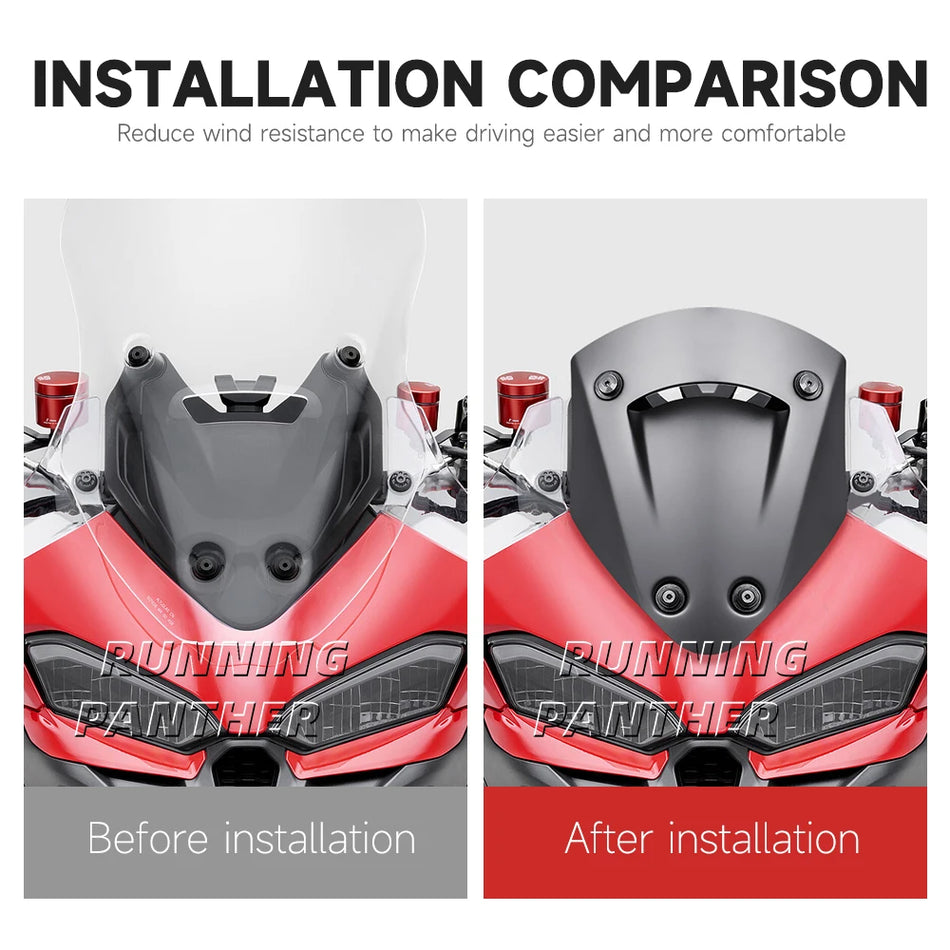 Vējstikla deflektors ātrai atbrīvošanai akrila materiālā Ducati Multistrada V2 V2S 2025