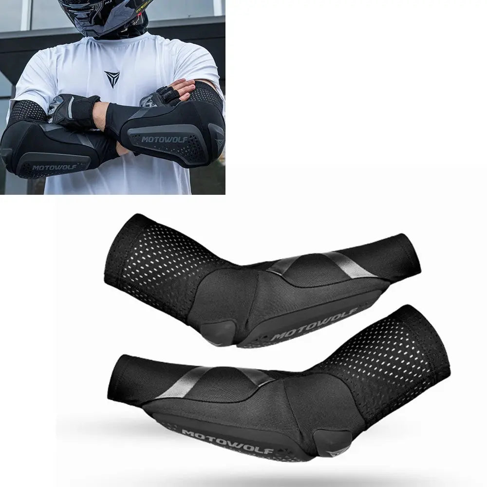 Motorcycle Elbow Protection Pads Breathable Mountain Bike Elbow Guards Arm Sleeve MTB Elbow Guards Skateboarding Protective Gear by InterCyprus Trading Ltd