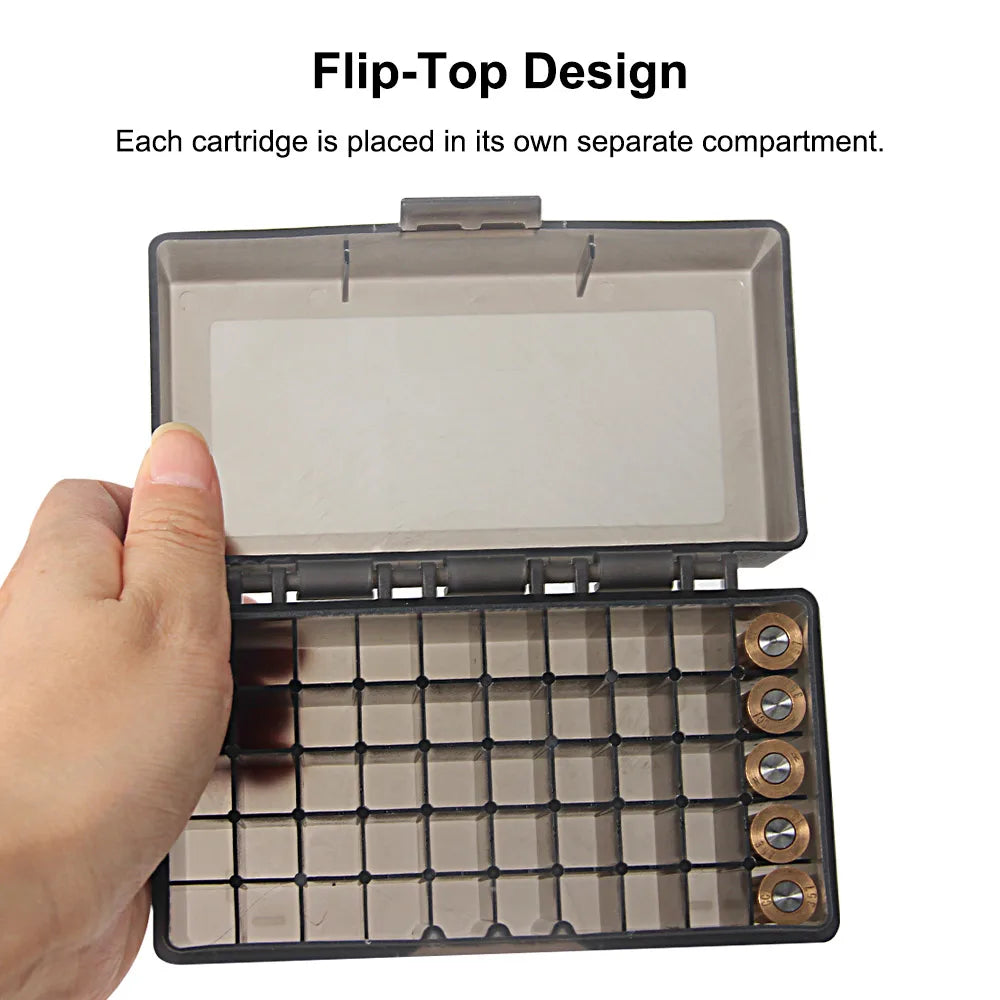 L1QPJ0502 50-Round Flip-Top Rifle Ammo Box &ndash; Easy Access