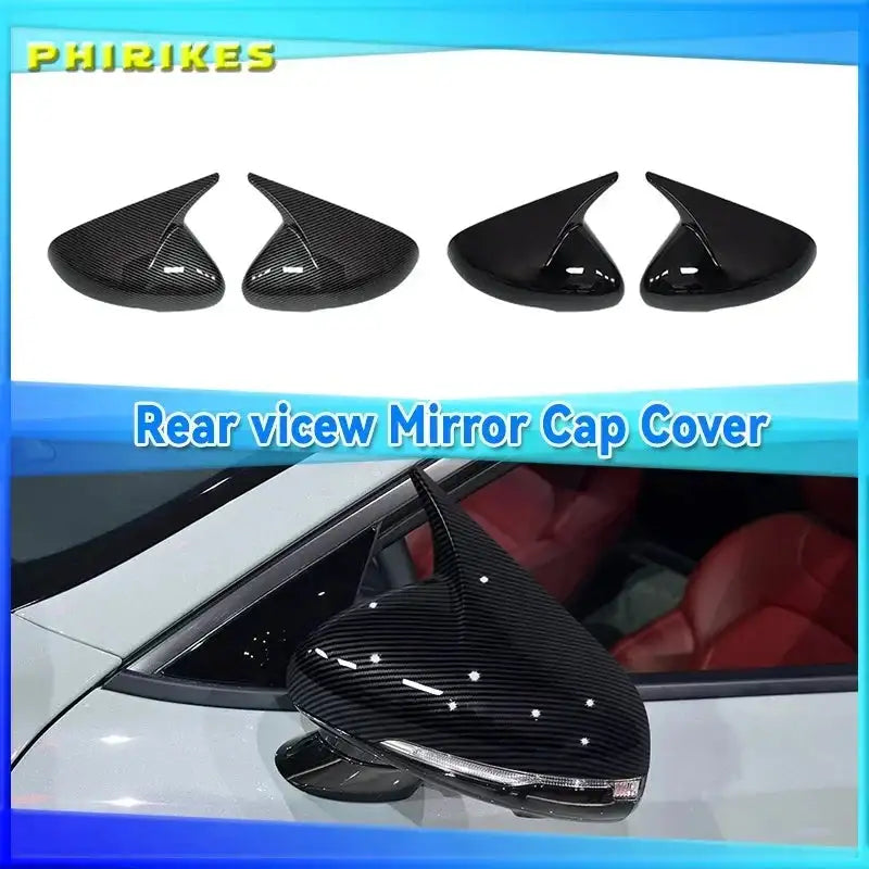 Kia Stinger 2018-2022 Mirror Cover ABS Carbon Fiber Black