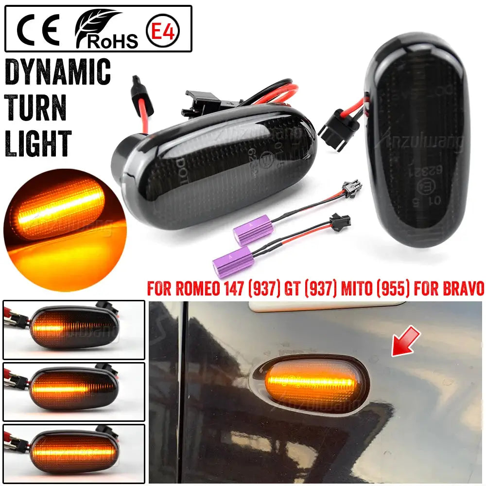 LED Dynamic Side Marker Lights For Alfa Romeo 147 Mito Bravo 2 Arrow by InterCyprus Trading Ltd