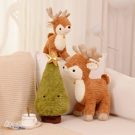 Kawaii Christmas Tree &amp; Elk Plush Dolls