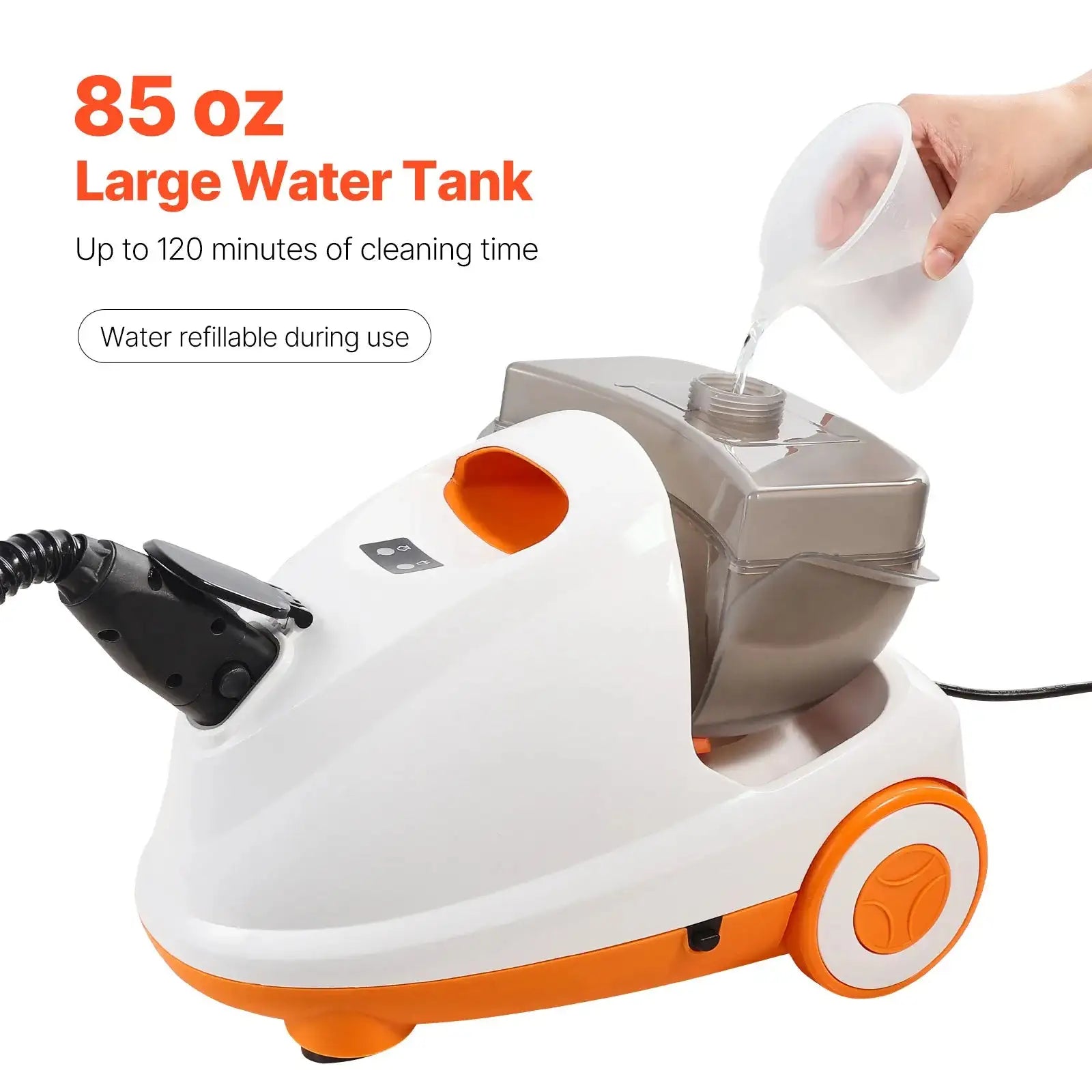 Handheld Steam Cleaner 85oz Tank Multipurpose Grout