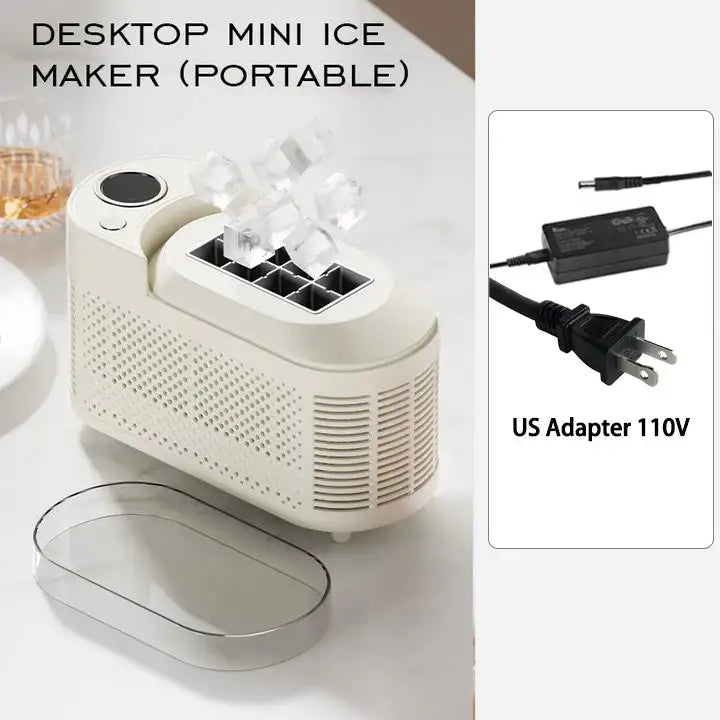 Portable Cube Ice Maker For Home Office Car 12V 110V 220V 110V White