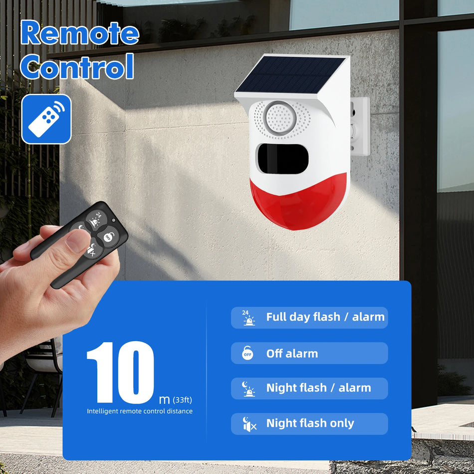 WiFi датчик движения с сигнализацией, уличный водонепроницаемый, солнечная батарея, сирена 120 дБ