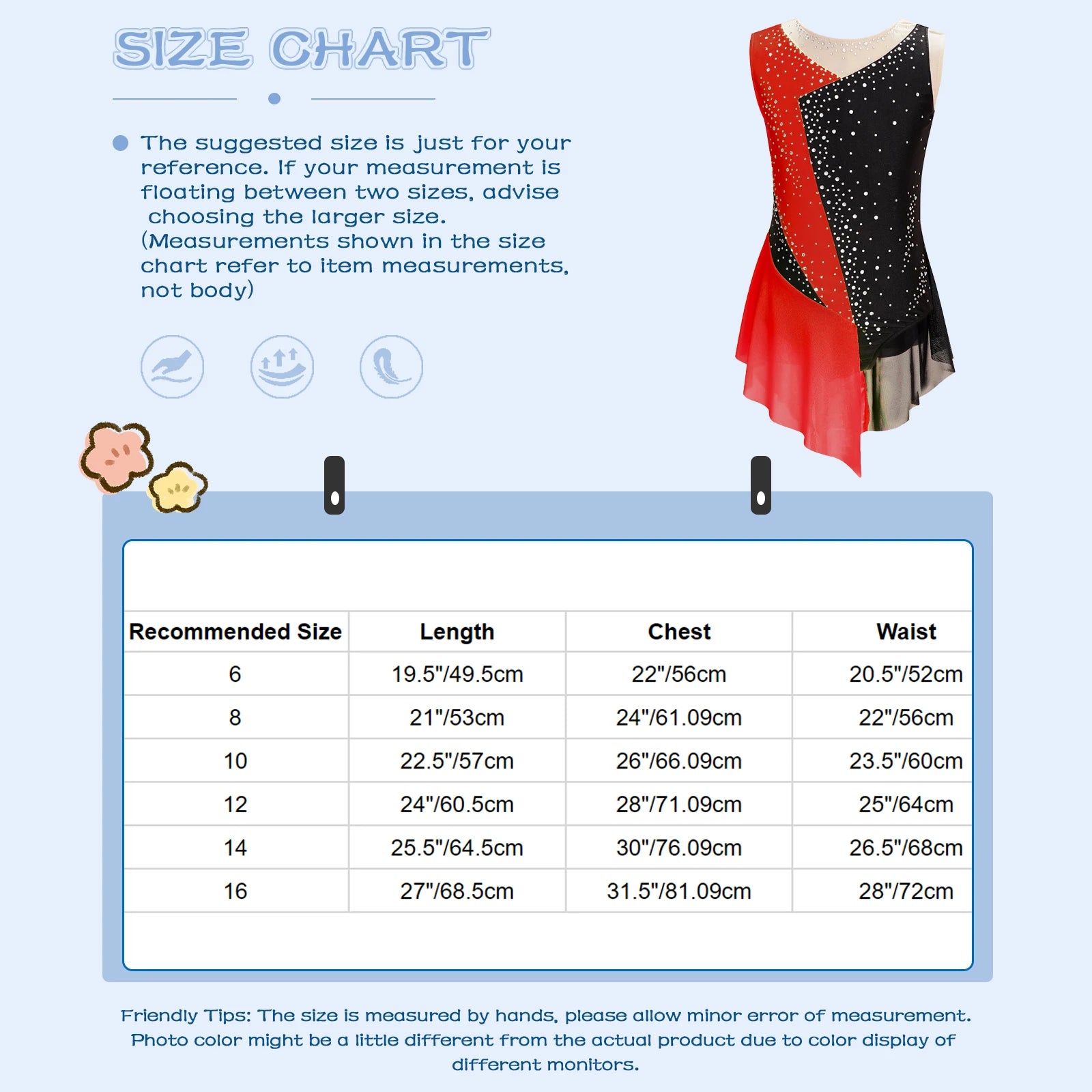 Girls Figure Ice Skating Dress &ndash; Color Block Rhinestone Design