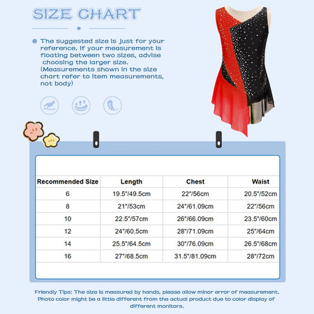 Girls Figure Ice Skating Dress &ndash; Color Block Rhinestone Design