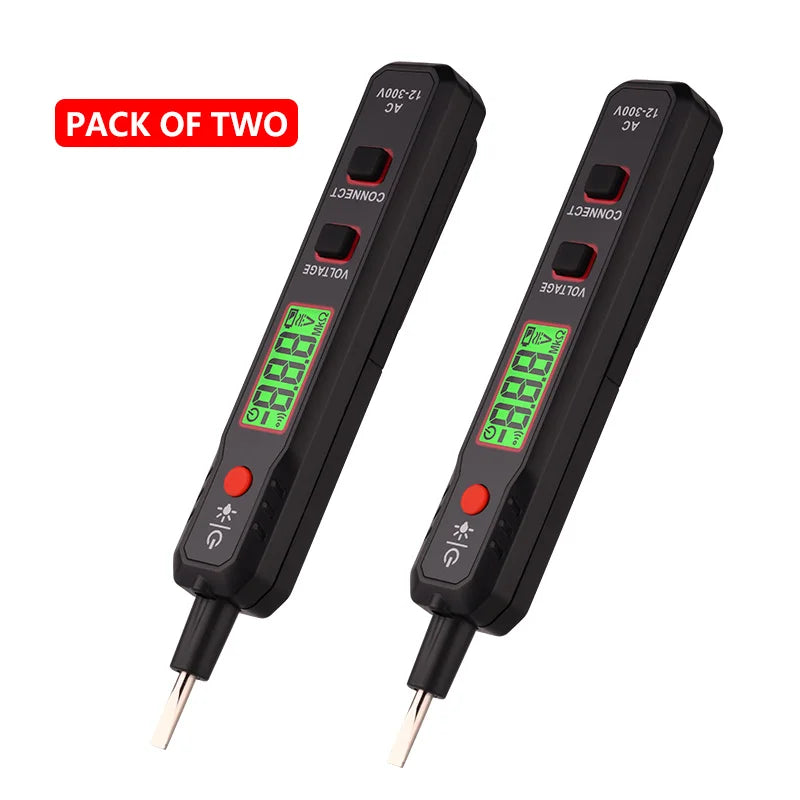 MultiDigital Test Pencil AC DC 12-300V &ndash; Dual Color LCD Voltage Detection HT89-Pack of two / CHINA