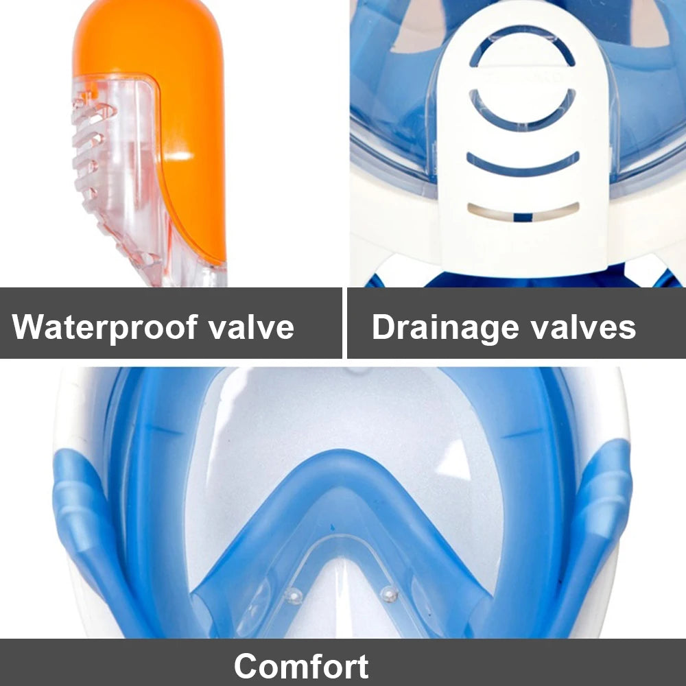 Anti-Fog Full Face Diving Mask, Snorkeling Mask, Swimming Gear