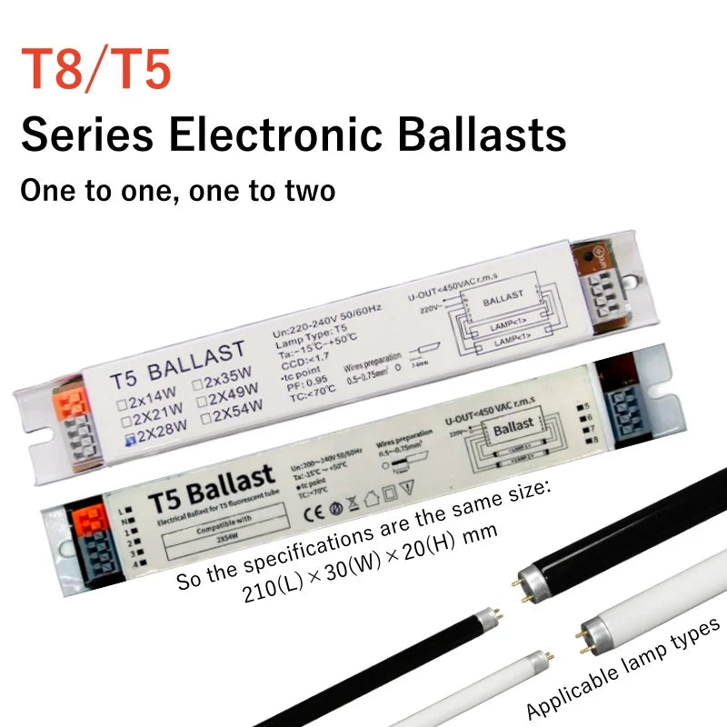 T5/T8 Lambalar için 220-240V Elektronik Balast, Verimli Anlık Başlangıç