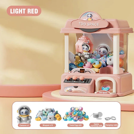 Big Size DIY Doll Machine &ndash; Coin Operated Claw Crane Toy Light red