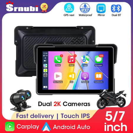 CarPlay Motorcycle DVR Navigation GPS &ndash; Wireless CarPlay and Android Auto Support