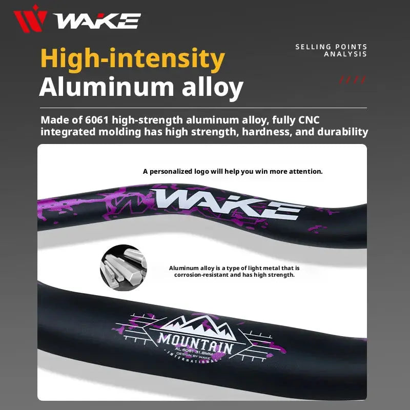 WAKE 55mm Riser Bike Handleabr MTB Bike Handle Bar 720/780mm Bicycle Riser Bar Aluminum Alloy Bicycle Handlebar for DownHill by InterCyprus Trading Ltd