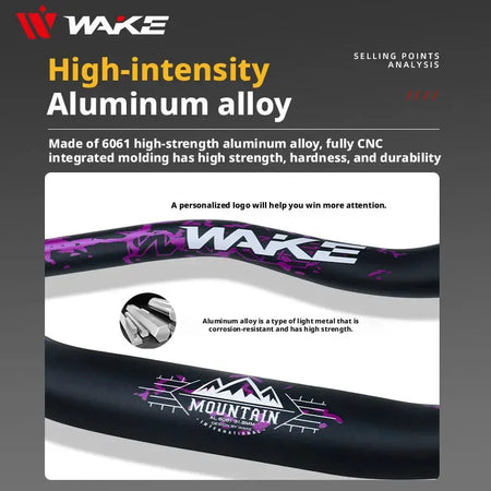 WAKE 55mm Riser Bike Handleabr MTB Bike Handle Bar 720/780mm Bicycle Riser Bar Aluminum Alloy Bicycle Handlebar for DownHill by InterCyprus Trading Ltd