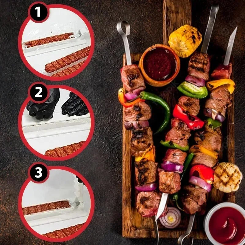 Kebab Maker Mould - Effortless Plastic Skewer Tool for Perfect BBQ Kebabs