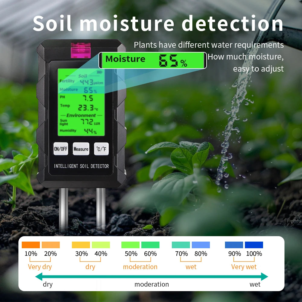 90 Degrees Rotation 6 In 1 Soil Meter &ndash; All In One Sensor