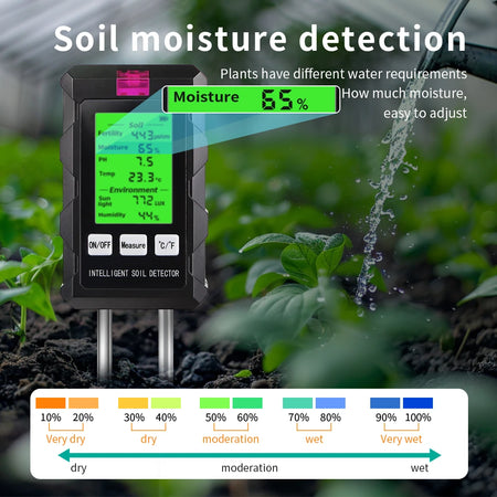 90 Degrees Rotation 6 In 1 Soil Meter &ndash; All In One Sensor