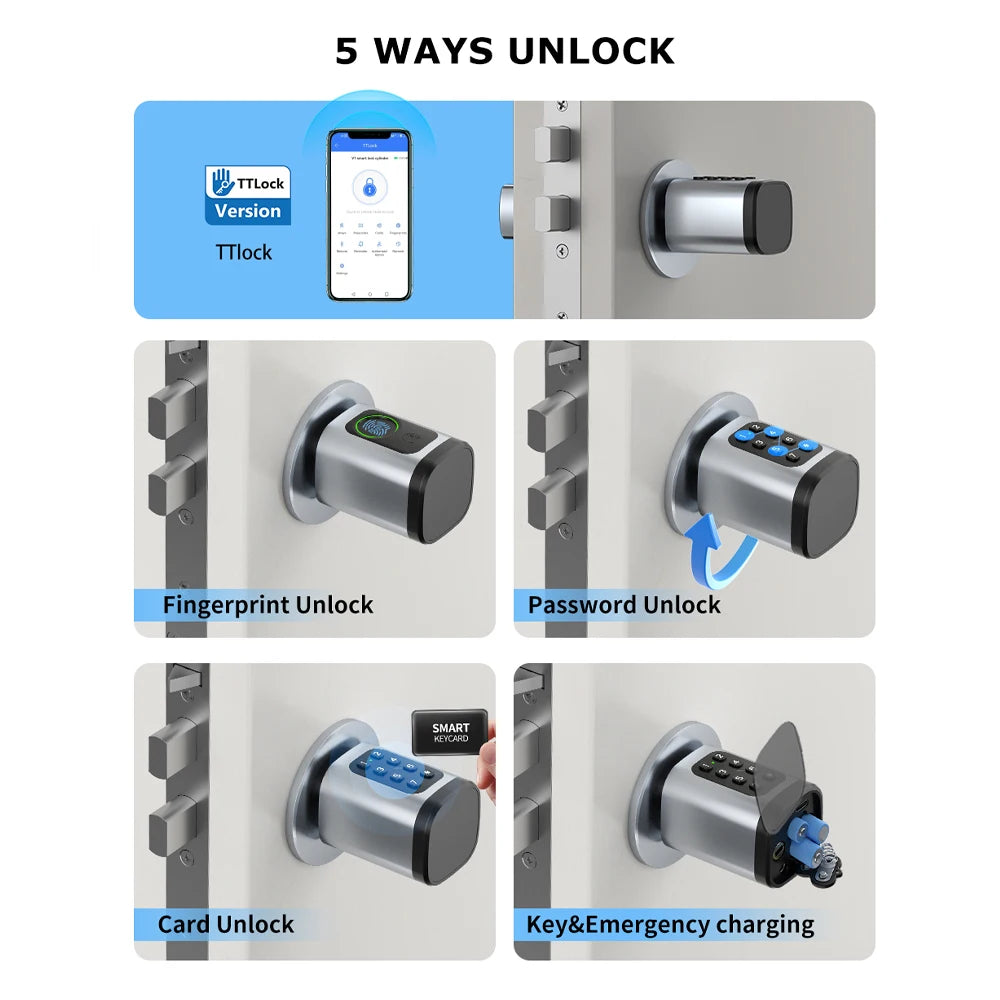 TTLock Tuya Smart Fingerprint Cylinder Lock V1 &ndash; Biometric