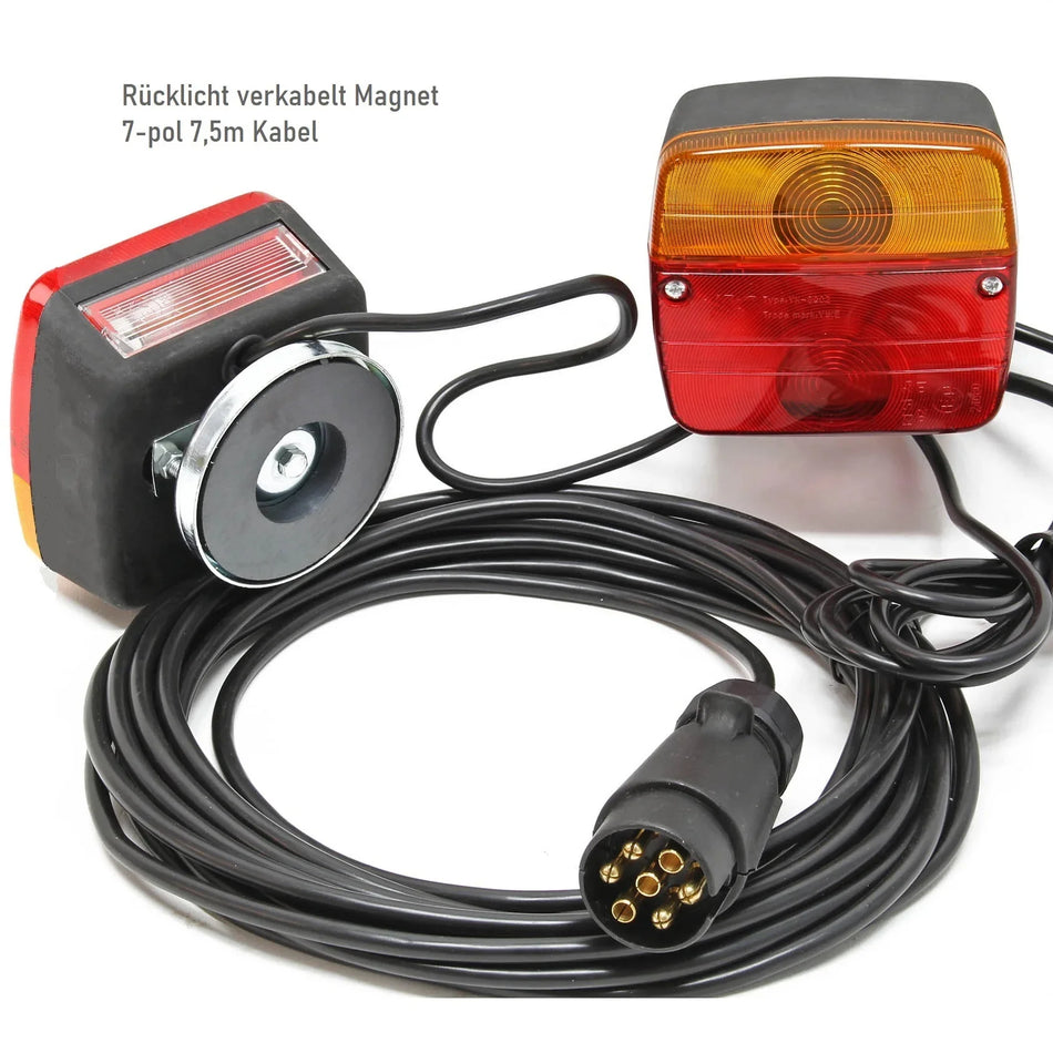 Două Lămpi Magnetice pentru Remorcă 12V Set Spate cu 7 Pini
