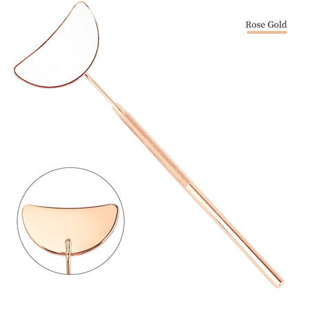 Myaokue-up Semicircle Eyelash Extension Checking Mirror rose gold