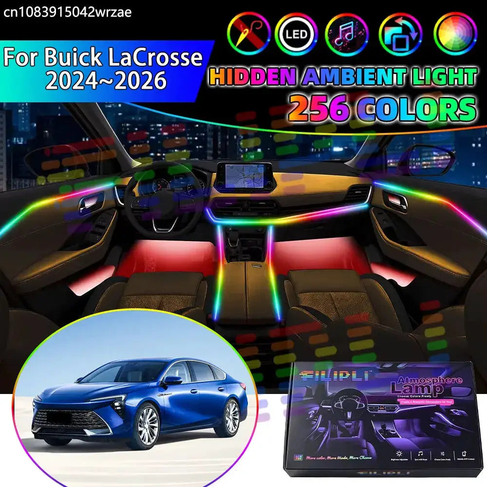 For Buick LaCrosse 2024 2025 2026 MK4 RGB Car Interior Ambient Lights Strips Breathing Lighting Kit App Control LED strips Auto by InterCyprus Trading Ltd