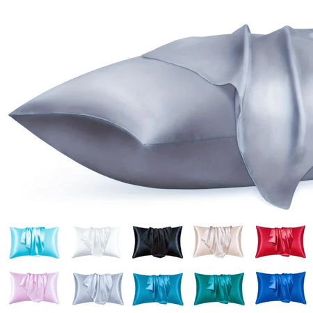 Luxury Satin Envelope Pillowcase Set &ndash; Exceptional Nighttime Hair Protection silver / 40x80cm
