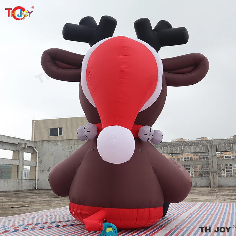 Προσαρμοσμένος Μεγάλος Υπαίθριος Φουσκωτός Ρούντολφ Για τα Χριστούγεννα