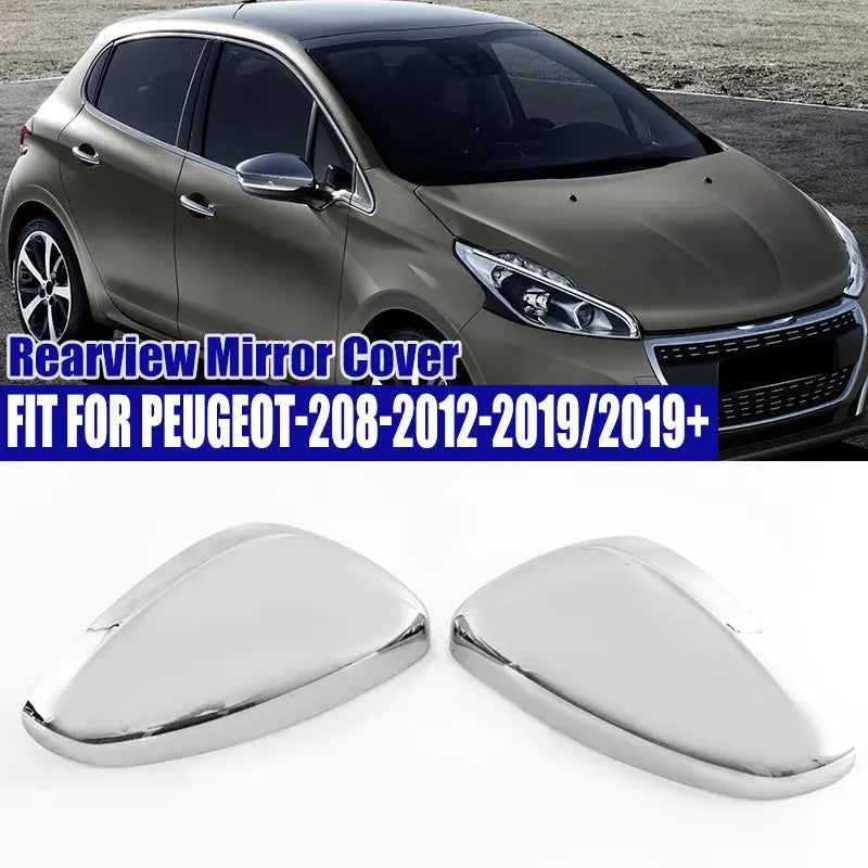 Side Mirror Cover Chrome ABS for Peugeot 208 2008 2012-2019 Citroen C3 2016-2020 by InterCyprus Trading Ltd