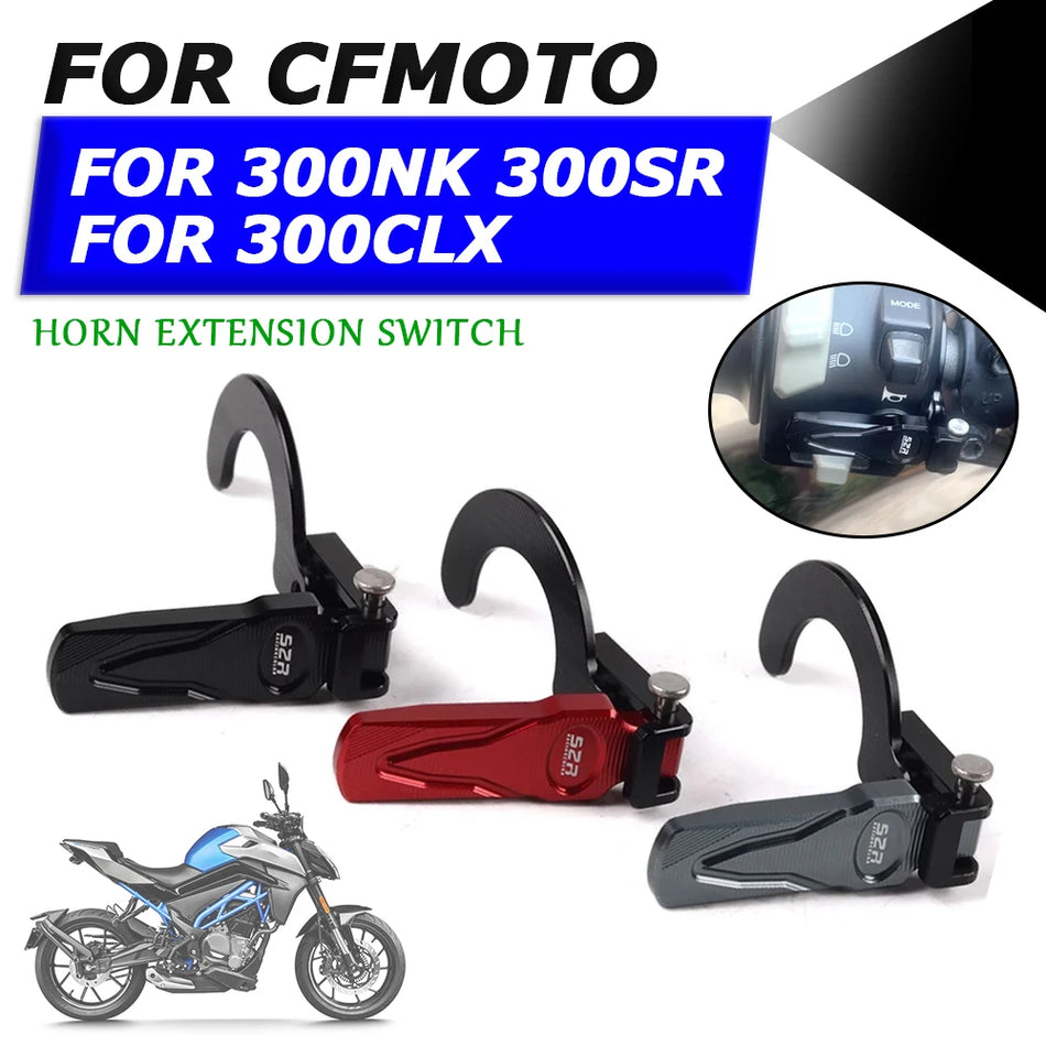 CFMOTO 300SR 300NK Horn Switch Extender Button, Left Side, with Protective Cap Guard and Easy Install
