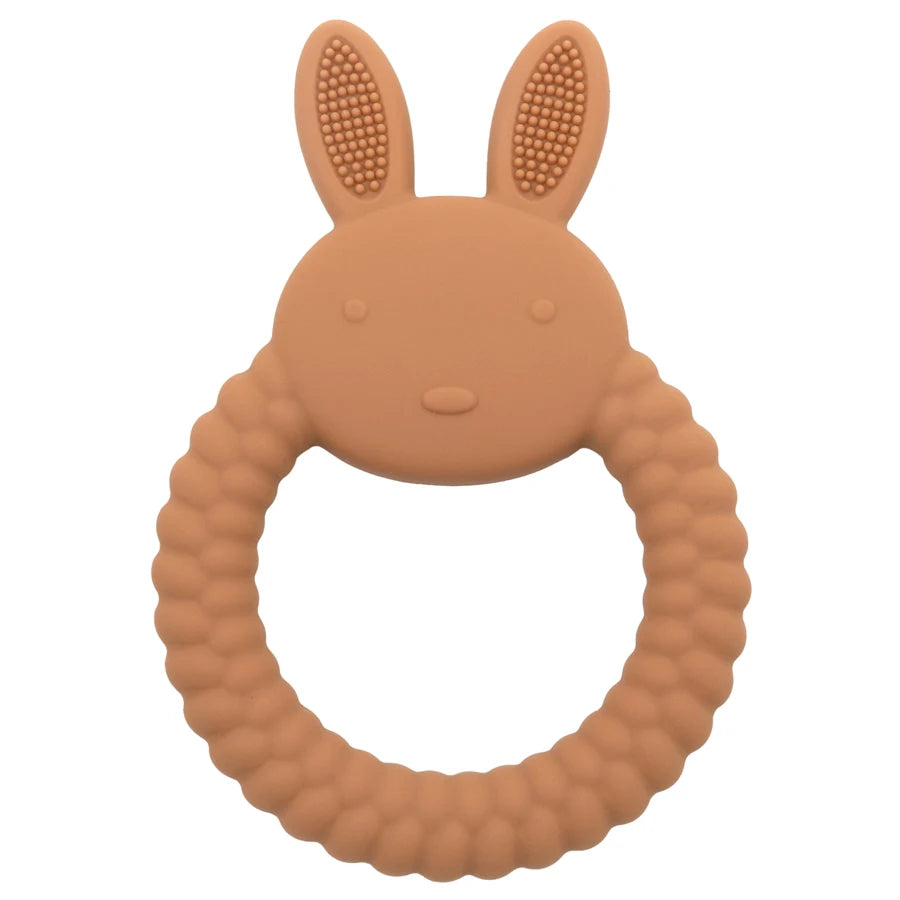 Muslin Life BPA-Free Silicone Baby Teether - Cute Cartoon Rabbit Design 006 orange