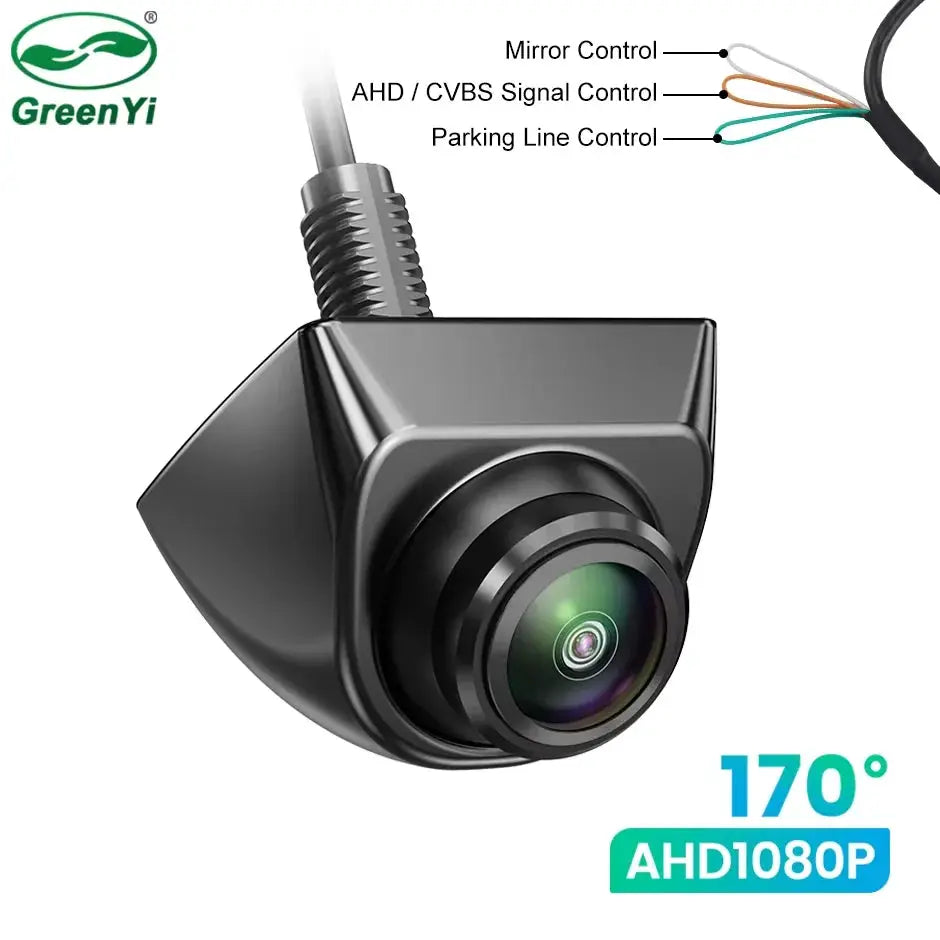 GreenYi 360° Adjustable AHD 1920x1080 Car Rear View Camera Mini Side/Front/Backup 170° Fisheye Lens Night Vision Vehicle Reverse by InterCyprus Trading Ltd