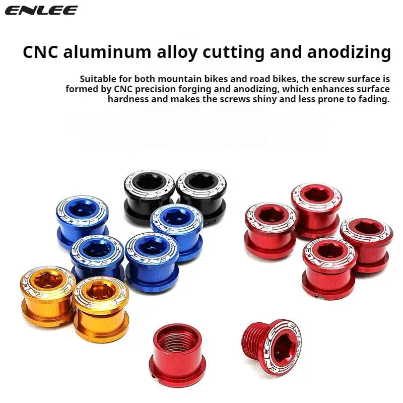 ENLEE Bicycle Aluminum Alloy Chainring Bolts Road And Mountain Bike Chainring Bolts Single Chainring Bolt Conversion by InterCyprus Trading Ltd