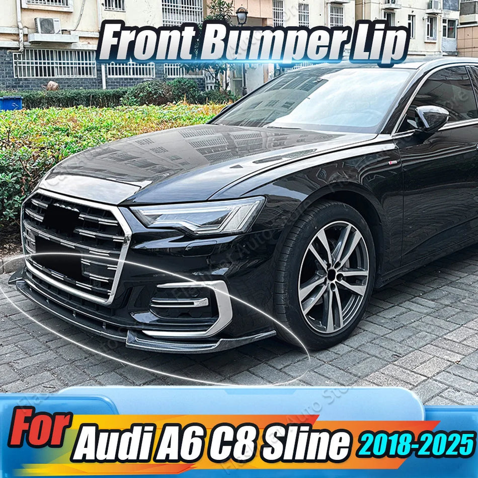 Carbon Look Lower Diffuser Splitter For Audi A6 C8 Sline