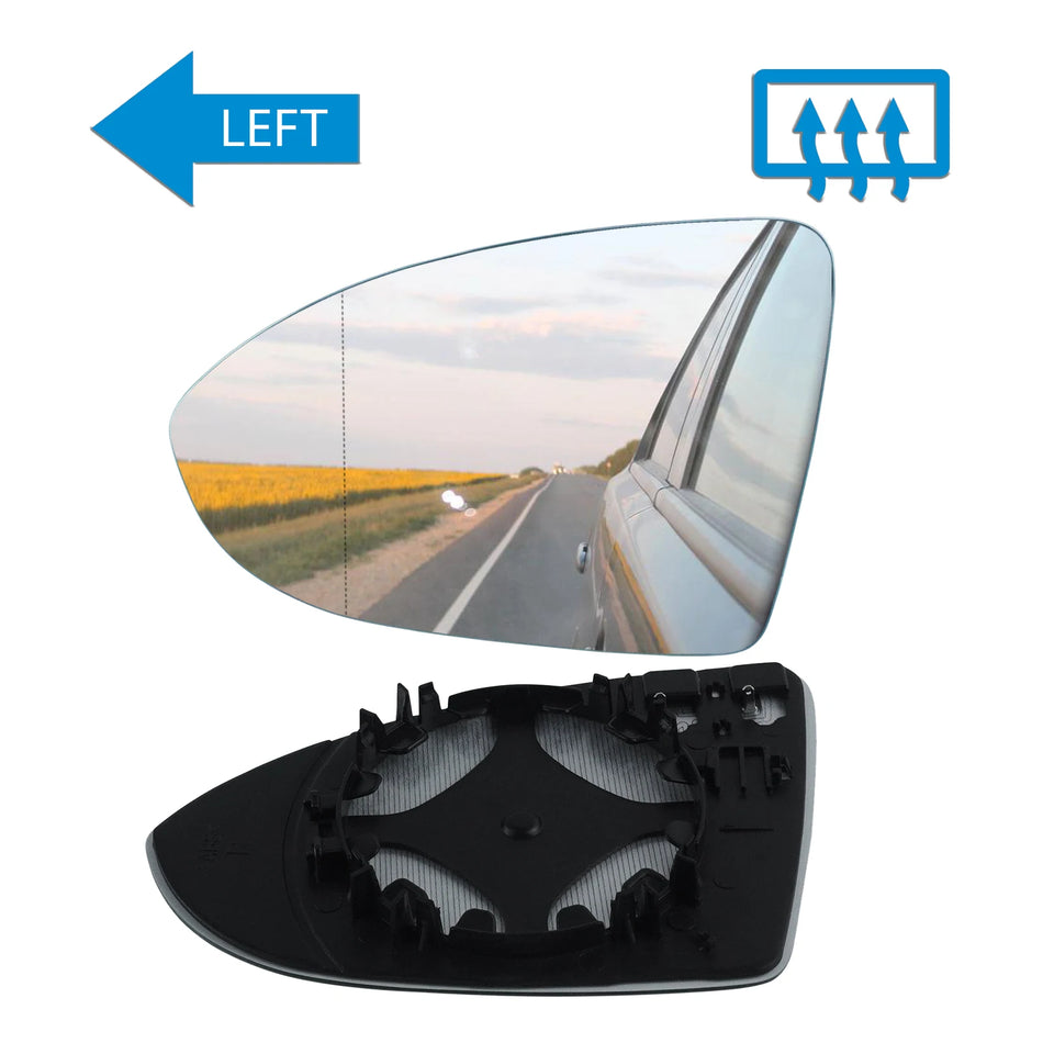 VW Golf 7 Left Side Mirror Glass Convex Heated N/S