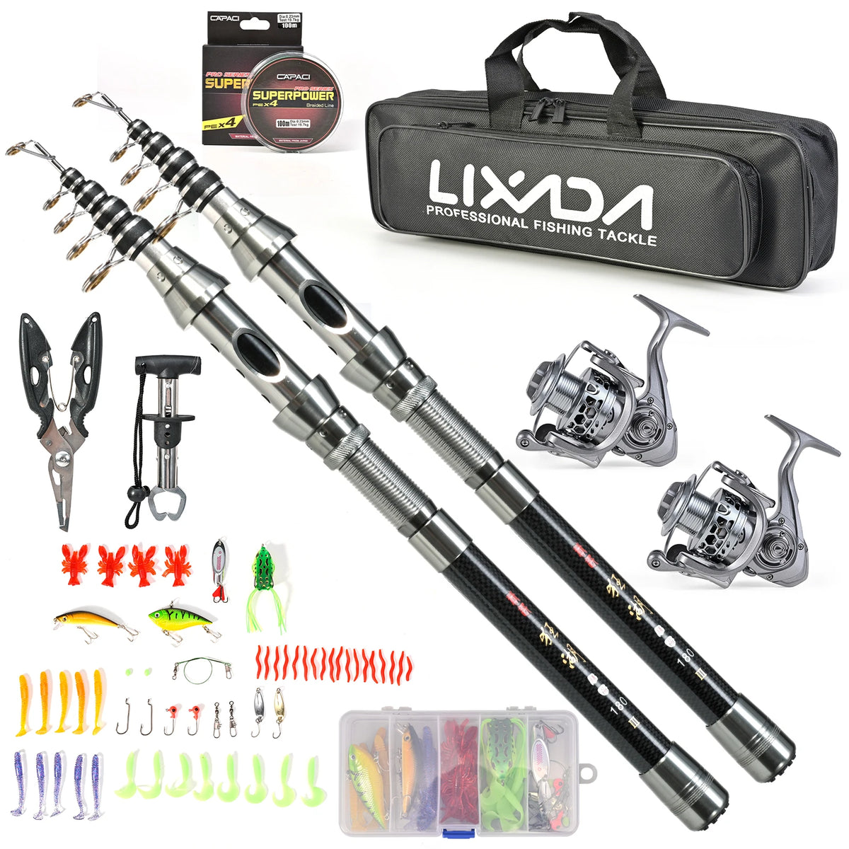 TOMSHOO Telescopic Fishing Rod Kit &ndash; Pliers and Lip Grip Kit 1.8m