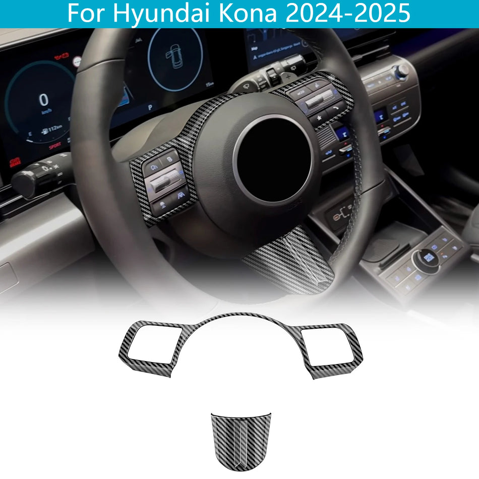 Rivestimento del telaio del volante effetto fibra di carbonio per Hyundai Kona