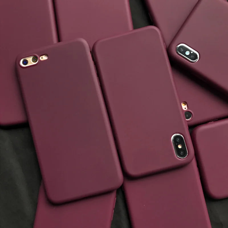 Wine Red Matte Phone Case - iPhone 12/11/13 Pro XS Max XR X 8 7 6S 6 Plus SE 2020