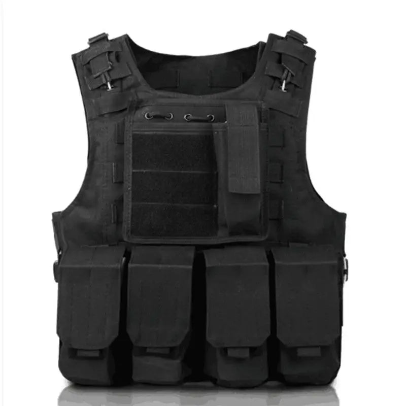 Tactical Camouflage Molle Vest &ndash; Durable 600D Oxford Black