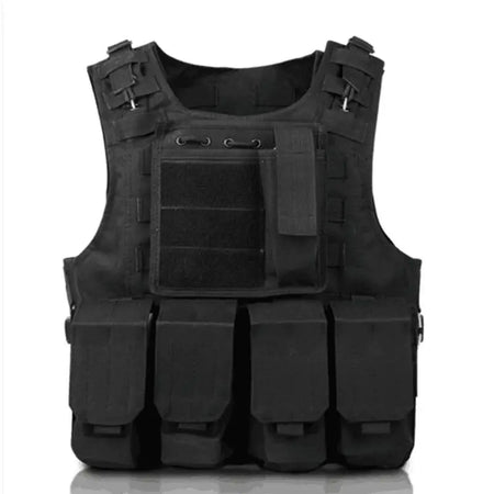 Tactical Camouflage Molle Vest &ndash; Durable 600D Oxford Black