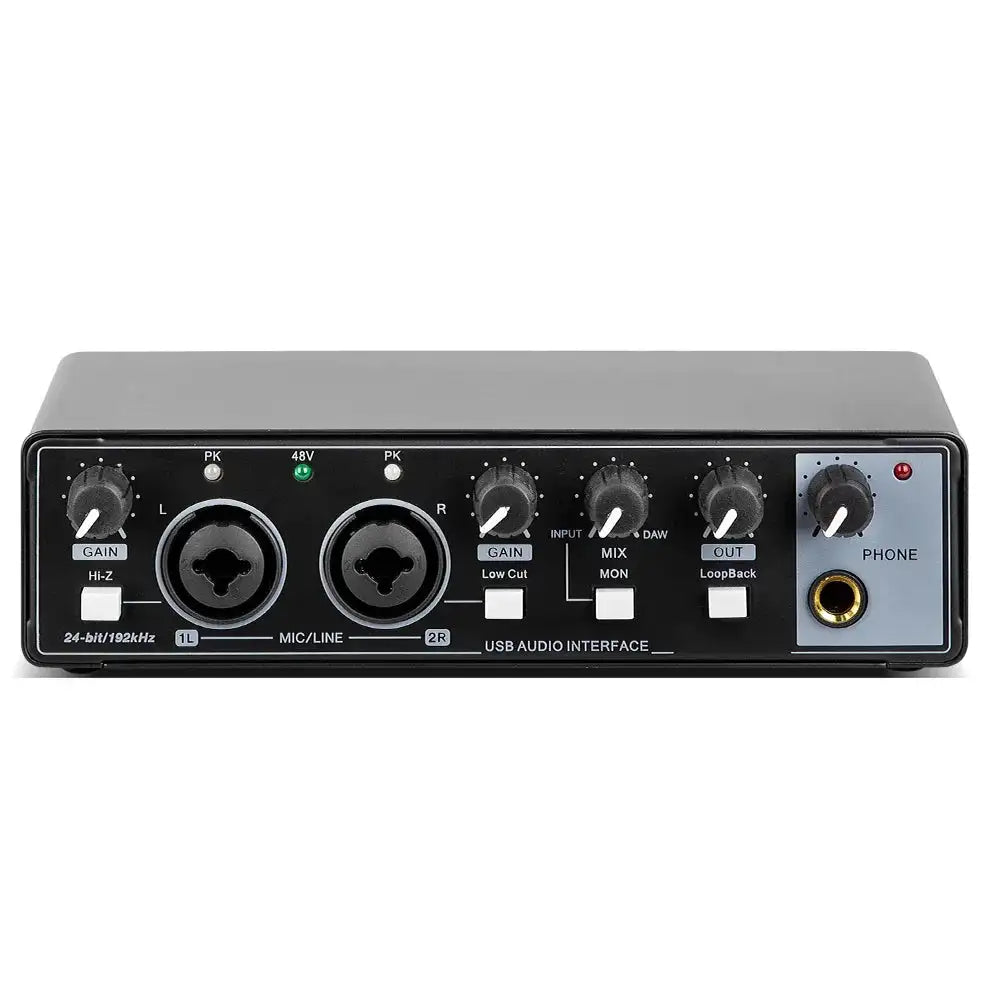MD22 Recording Sound Card 24 Bit 192 KHz USB Audio Loopback Black