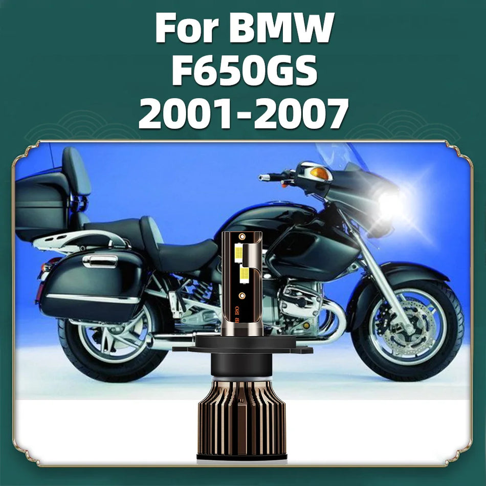 Farol LED BMW F650GS 2001-2007 Lâmpada H4 Alta/Baixa, 12V, 10000LM CSP 3570 Turbo Lâmpada para Motocicleta