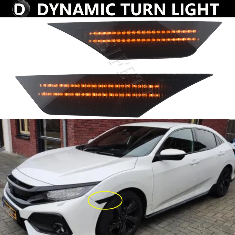 Feux de signalisation LED fumés pour Honda Civic 10e génération 2016-2021