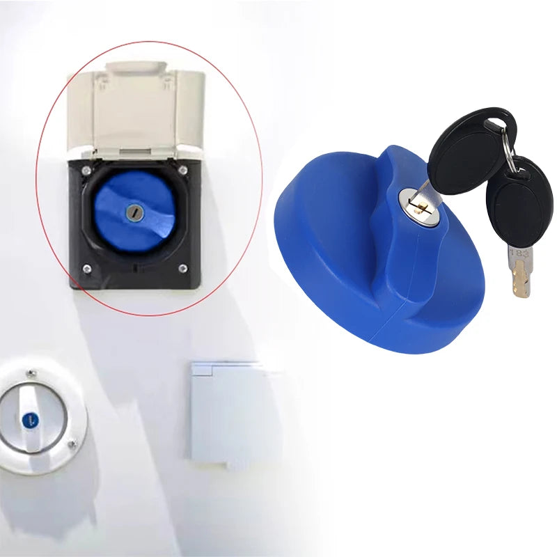 Locking Caravan Water Inlet Filler Cap with Zadi Lock &amp; 2 Keys