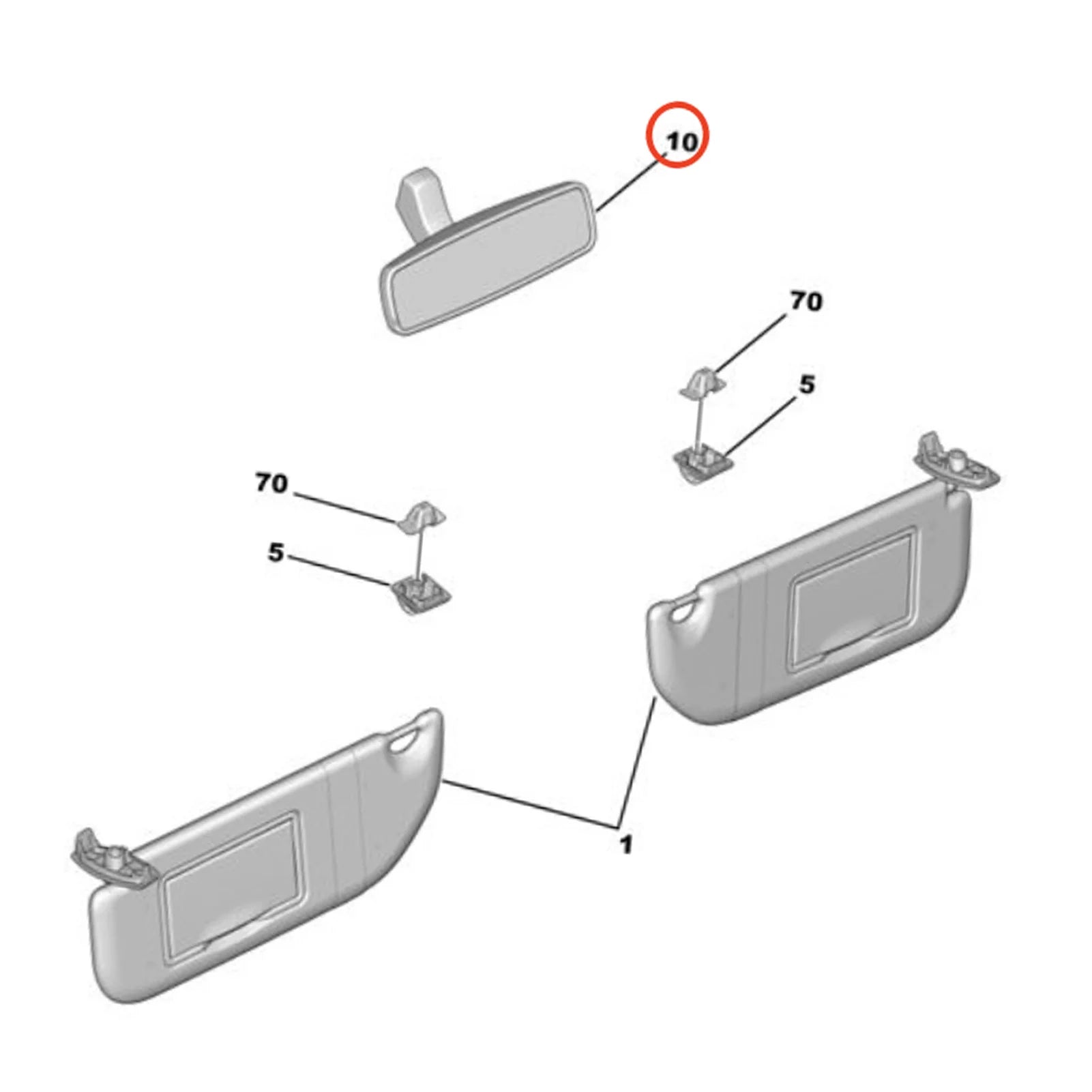 Interior Rear View Mirror 8148Y7 &ndash; Wide Angle Viewing