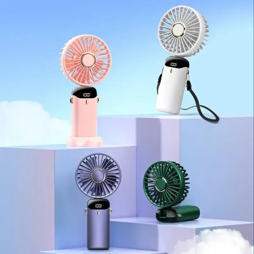 Handheld Fan 3000mAh &ndash; LED Display and USB Rechargeable