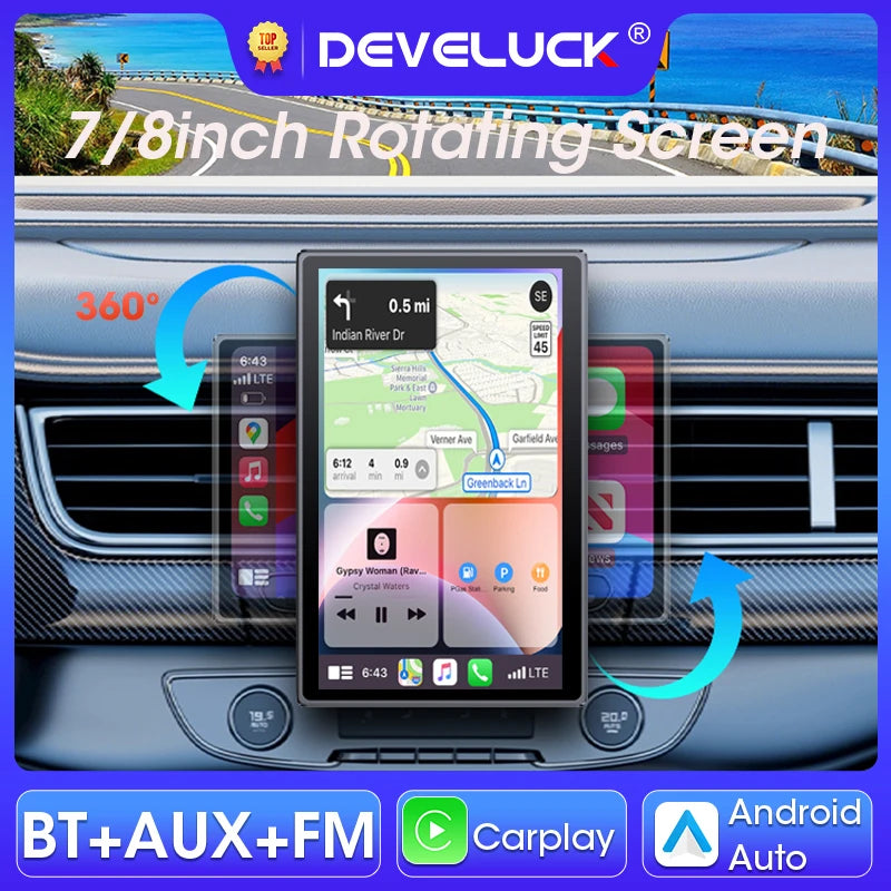 8 ιντσών ασύρματη οθόνη CarPlay αυτοκινήτου Android Auto Mirror Link