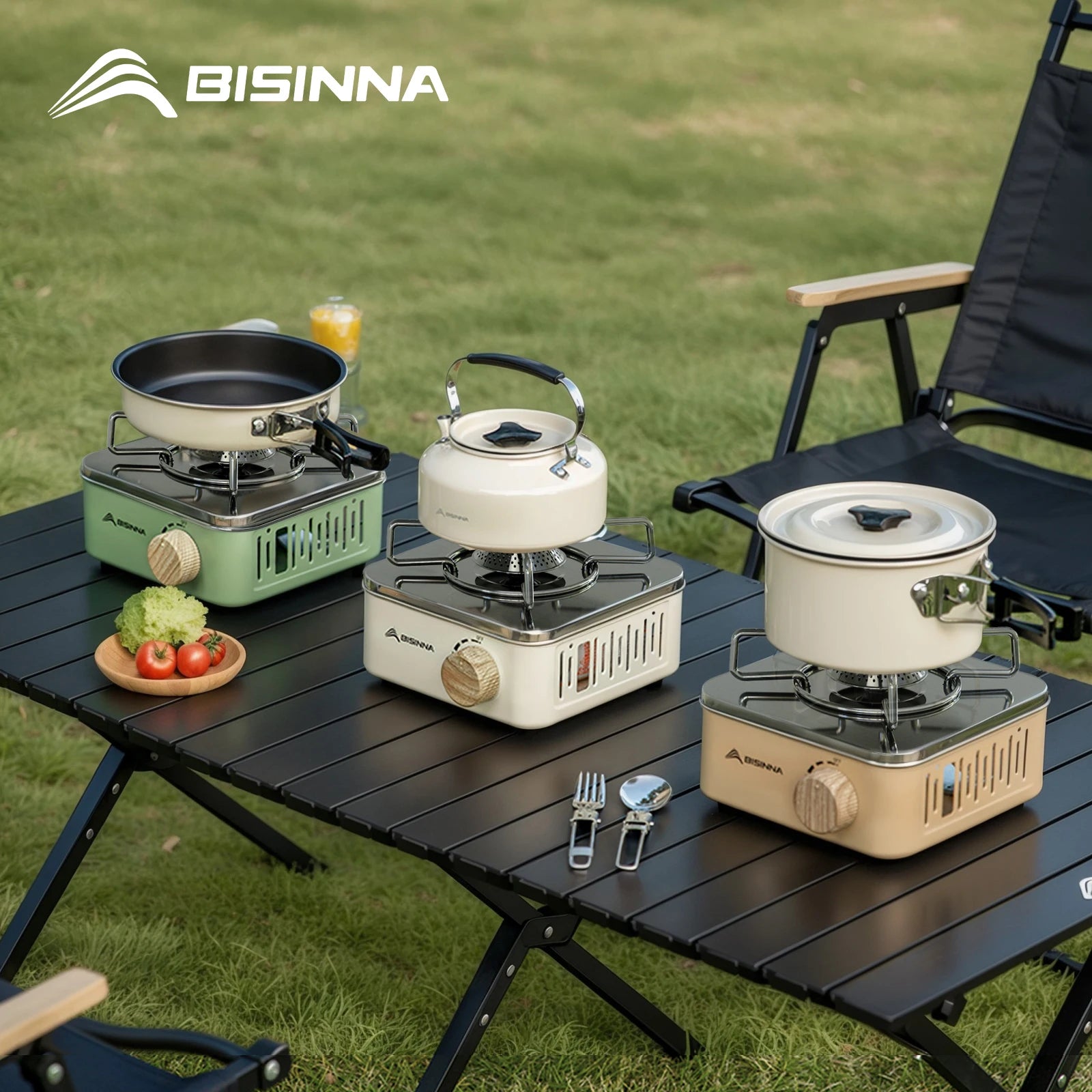 BISINNA Camping Gas Stove 2800W High Firepower Portable Cassette Furnace Outdoor Gas Burner Picnic Camp