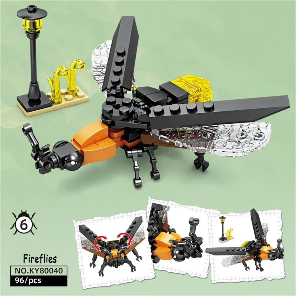 Knew Built Ladybug Blocks Set &ndash; Durable Educational Play Firefly blocks / in-bag